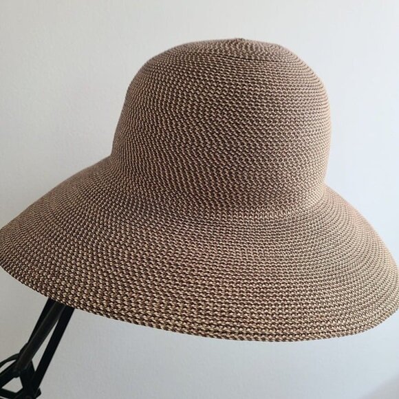 Eric Javits Tan Hampton Squishee Straw Hat EUC - Picture 6 of 7